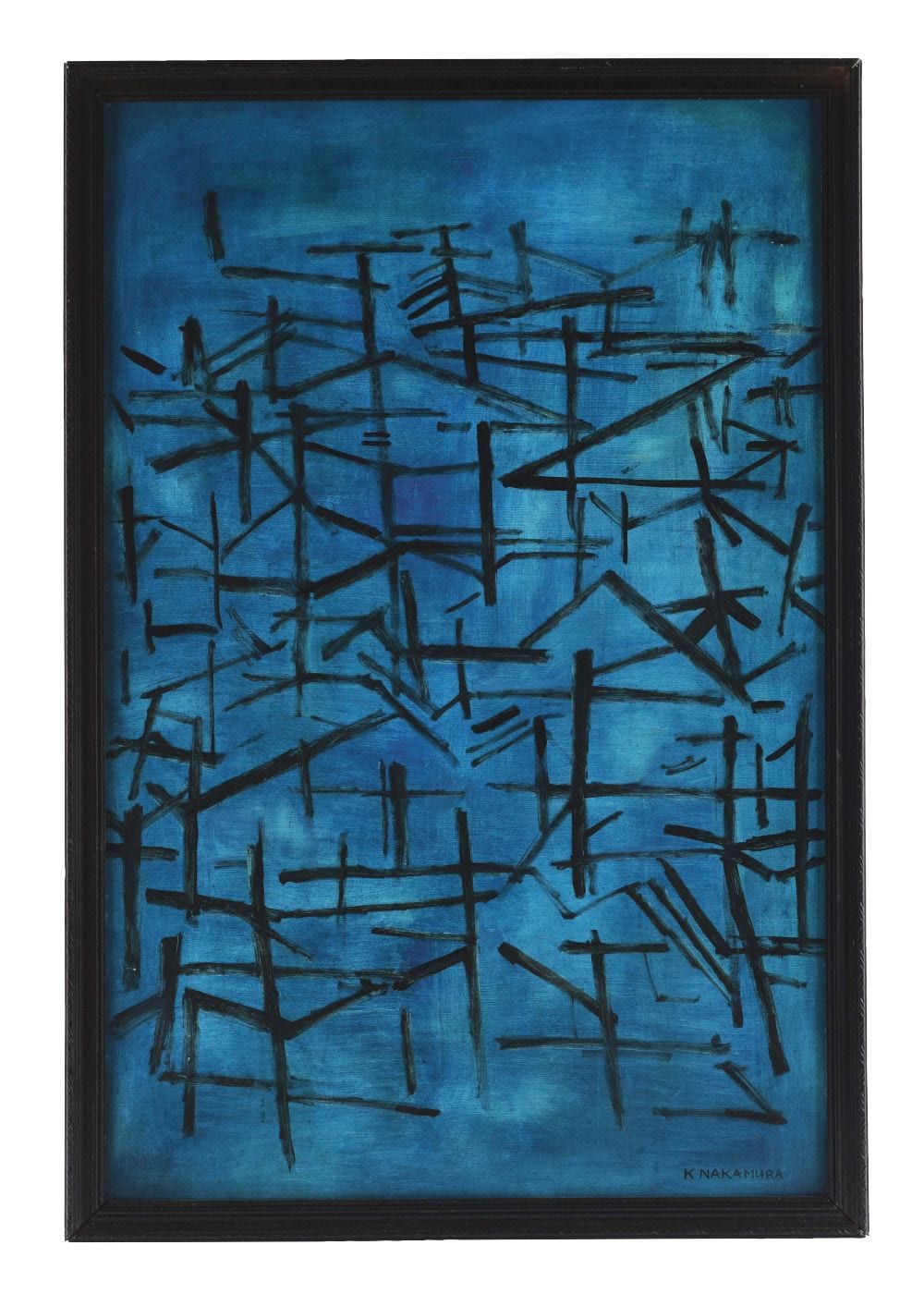 Kazuo Nakamura comparable auction result: kazuo nakamura canadian 1926 2002 untitled abstract in blue