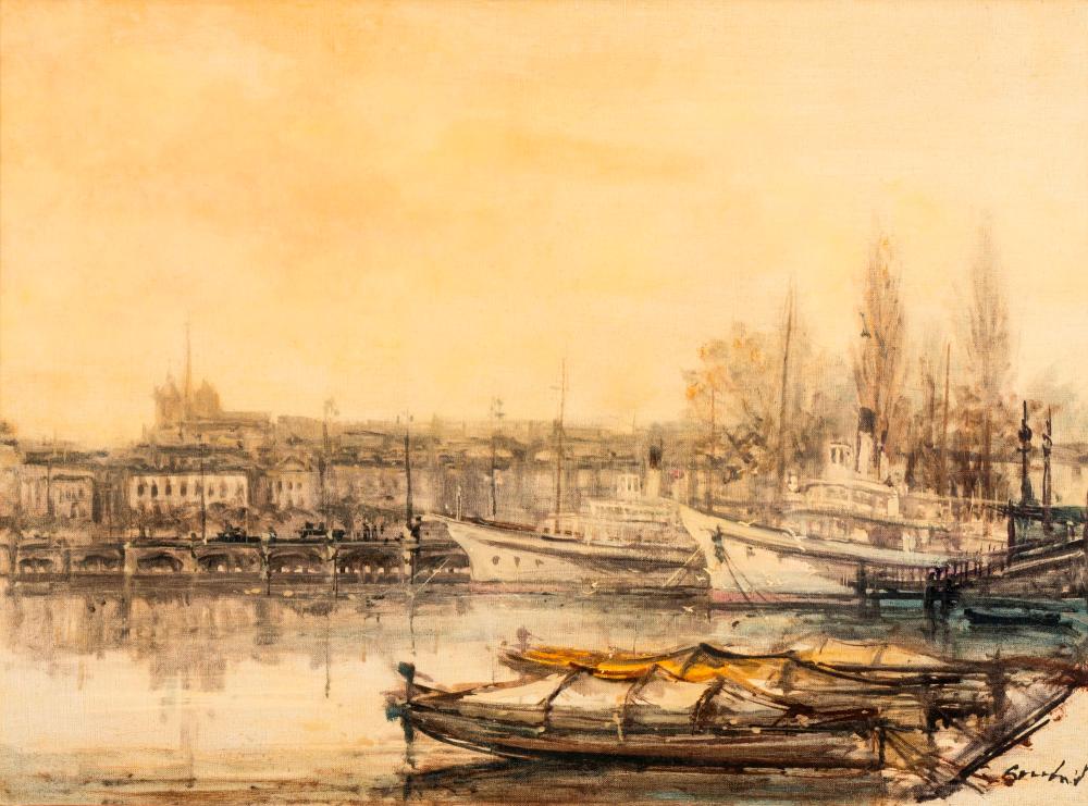 Sergio Cecchi comparable auction result: sergio cecchi 1921 1986 la rade huile sur toile sign e 60x81 cm