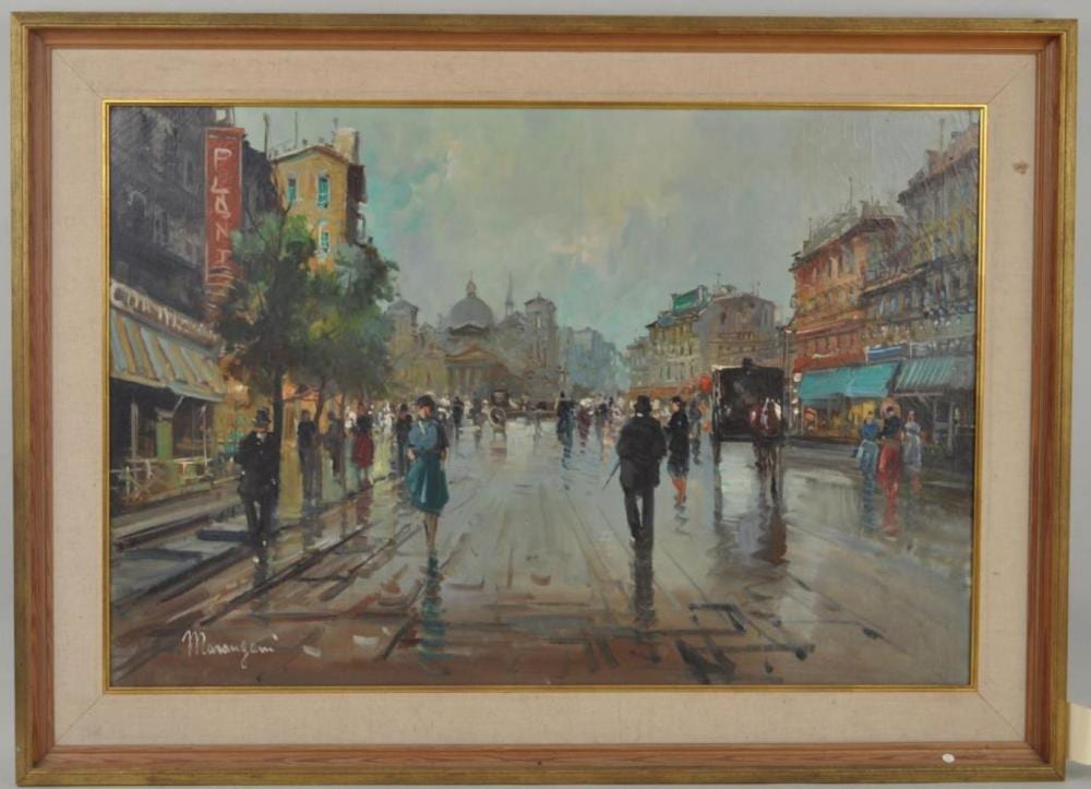 Aldo Marangoni comparable auction result: aldo marangoni paris street scene o c