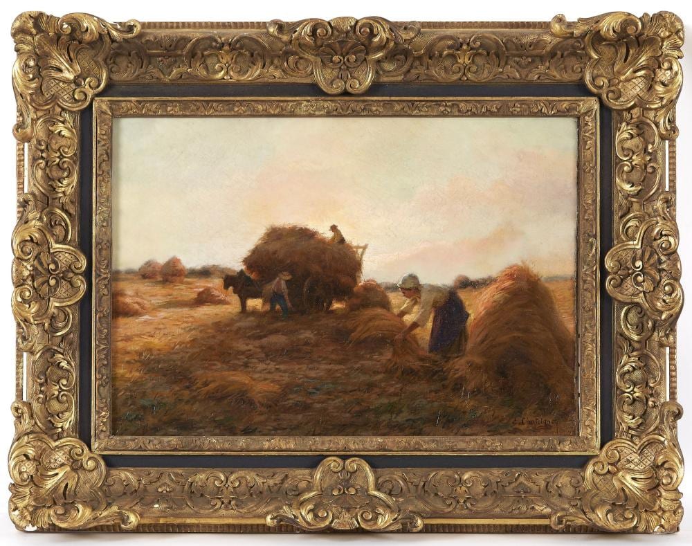 Ernest Chateignon comparable auction result: ernest chateignon 1863 c 1910 les moissons huile sur toile sign e en bas droite 38 x 55 cm