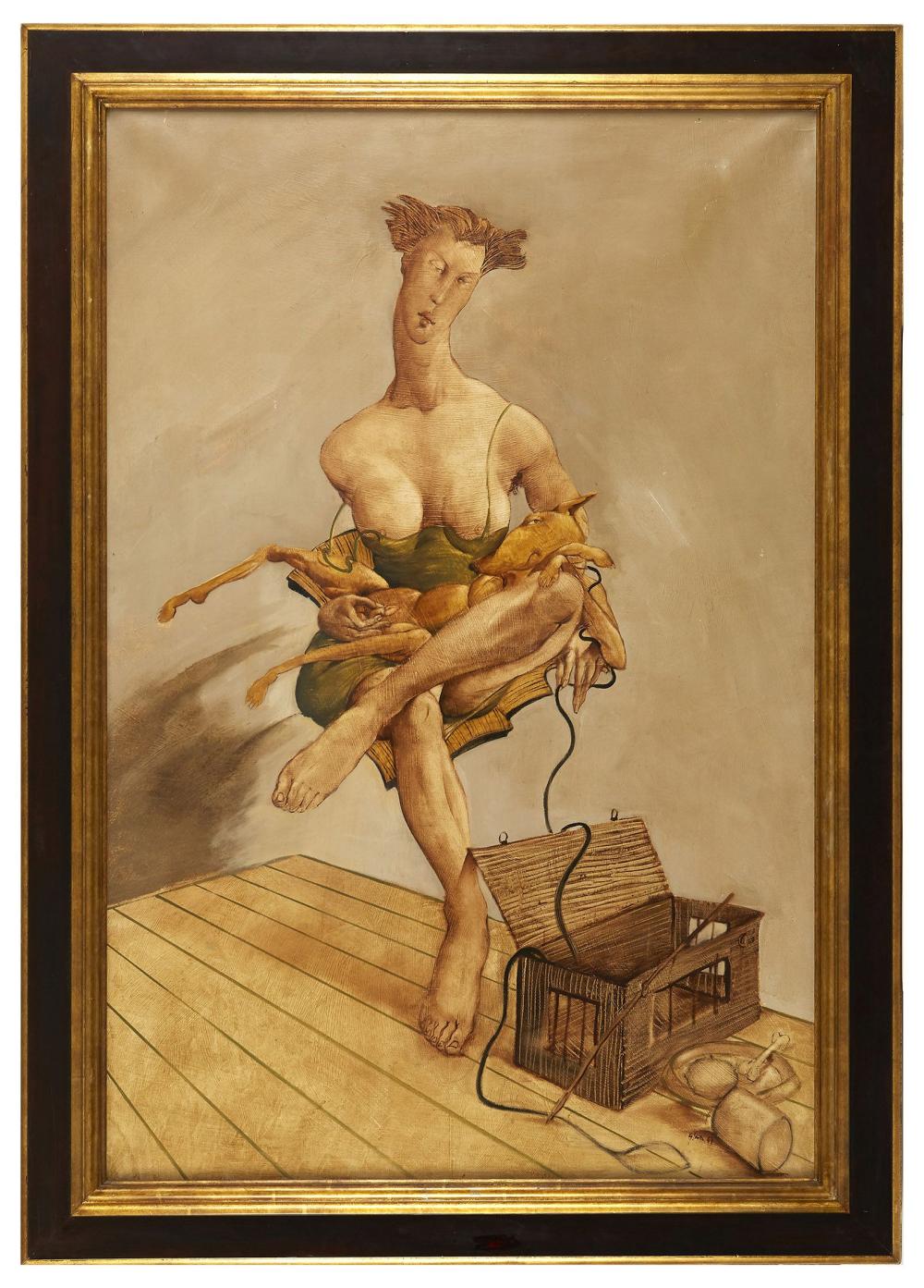 Jean-Pierre Ceytaire comparable auction result: jean pierre ceytaire n en 1946 madame spa phile poils sous les bras 1987 encaustique sur toi