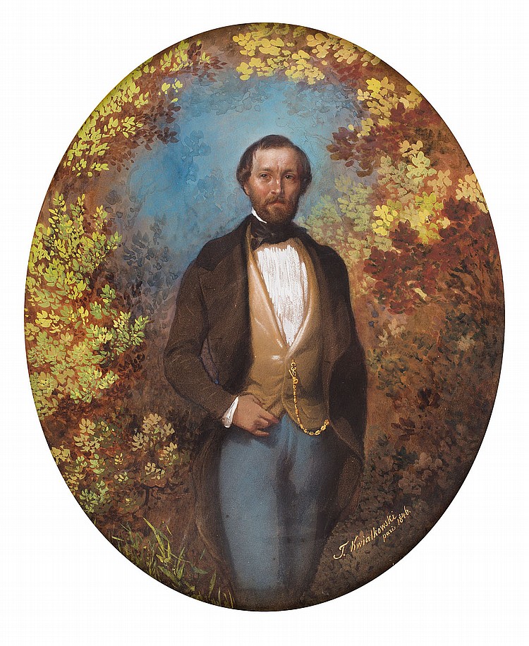 Teofil Kwiatkowski comparable auction result: teofil kwiatkowski 1809 1891 portrait of a man 1846