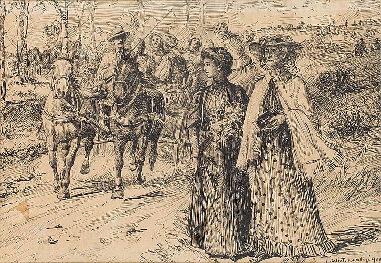 Leonard Winterowski comparable auction result: leonard winterowski 1886 1927 meeting on the road 1908