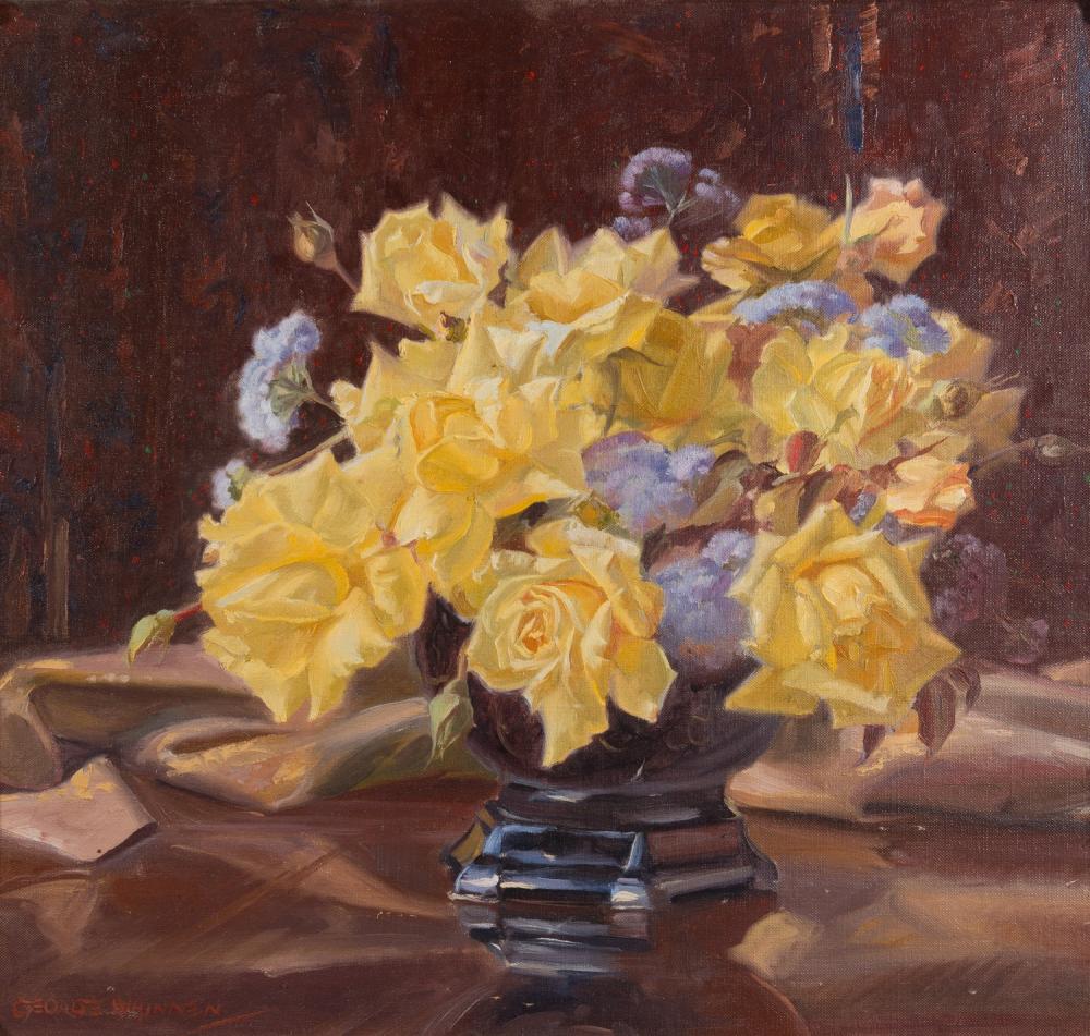 George Whinnen comparable auction result: george whinnen 1891 1950 yellow roses oil on canvas