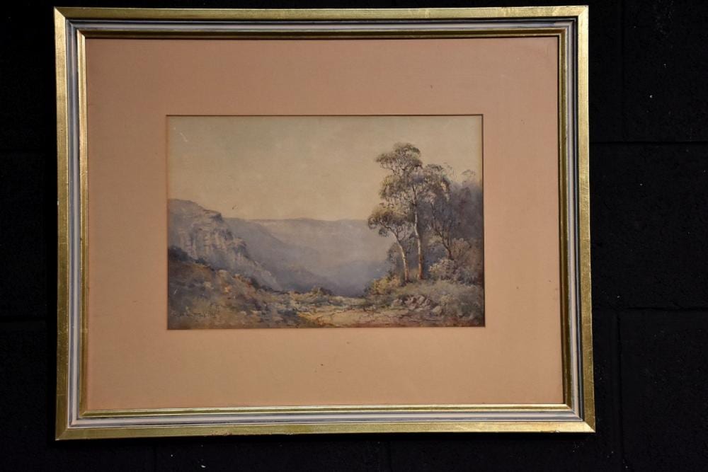 Lionel David comparable auction result: lionel david an australian watercolour of the australian landscape height 22cm width 33cm