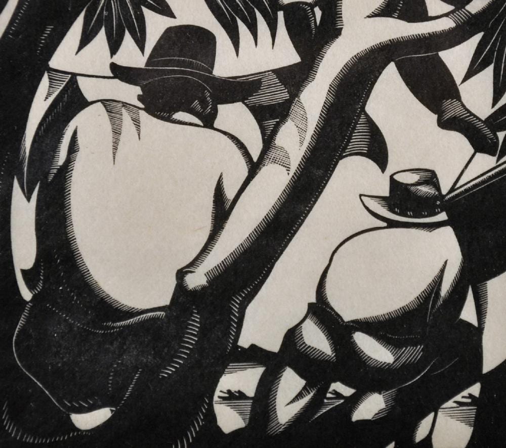 Robert (1889) Gibbings comparable auction result: robert gibbings 1889 1958 british south sea men woodcut signed and numbered 15 20 in pencil 3 5 x 4 provenance goldmark gallery rutland