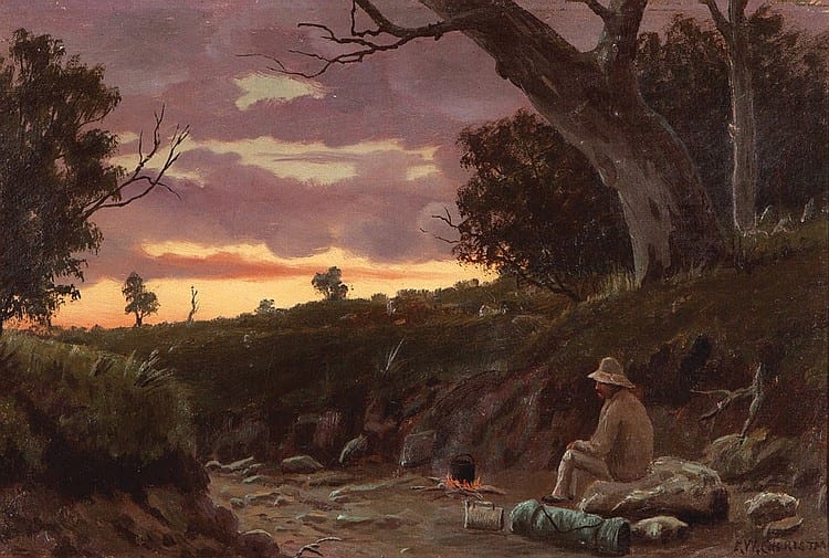 Ernest W. Christmas comparable auction result: ernest w christmas the sundowner oil on canvas