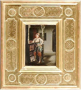 Emmanuel Joseph Lauret comparable auction result: emmanuel joseph lauret french 1809 1882 an algerian beauty on a balcony 10 x 8in 25 4 x 20 4cm