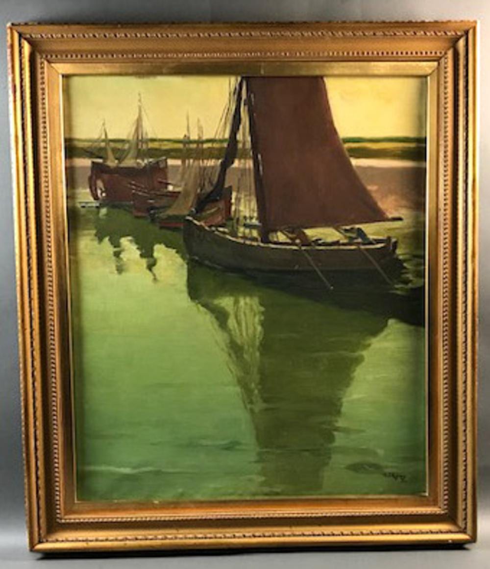 Georges Rogy comparable auction result: georges rogy sailboats oil on canvas