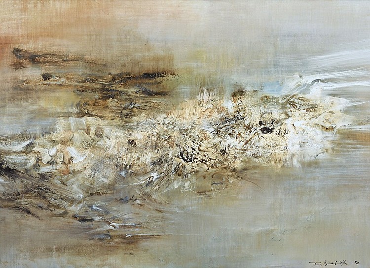 Zao Wou-Ki (ZHAO WUJI, FRANCE/CHINA, 1920-2013) 11.03.60 oil on canvas 73 x 100 cm. (28 3/4 x 39 3/8 in.) comparable sale