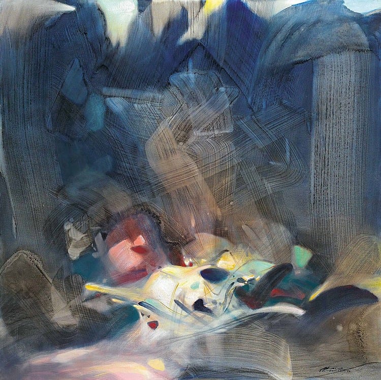 Chu Teh-Chun (ZHU DEQUN, FRANCE/CHINA, 1920-2014) Stability oil on canvas 200 x 200 cm. (78 3/4 x 78 3/4 in.) comparable sale