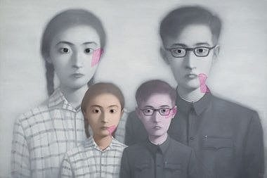 Zhang Xiaogang (CHINA, B. 1958) Bloodline Series : The Big Family No. 10 oil on canvas 200 x 300 cm. (78 3/4 x 118 1/8 in.) comparable sale