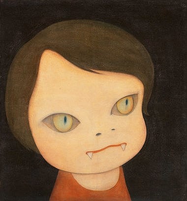 Yoshitomo Nara (JAPAN, B. 1959) Sleepless Night (Cat) acrylic on canvas 120 x 110 cm. (47 1/4 x 43 1/4 in.) comparable sale