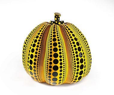 Yayoi Kusama (JAPAN, B. 1929) Pumpkin painted fiberglass-reinforced plastic sculpture 110 (H) x 120 x 120 cm. (43 1/4 x 47 1/4 x 47 1/4 in.) comparable sale