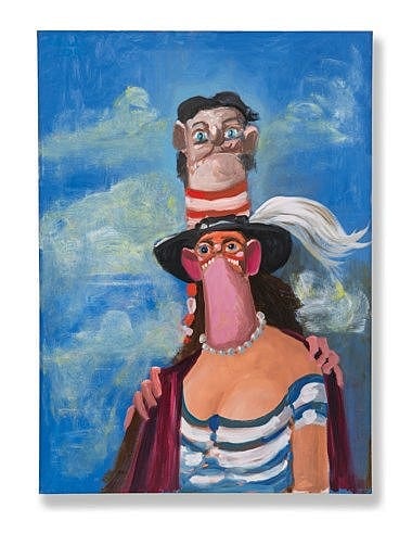 George Condo (USA, B. 1957) The Hamptonites oil on canvas 101.3 x 73.4 cm. (39 7/8 x 28 7/8 in.) comparable sale