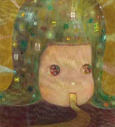 Yoshitomo Nara (JAPAN, B. 1959); & HIROSHI SUGITO (JAPAN, B. 1970) Andromeda Galaxy Hights acrylic on canvas 55 x 50 cm. (21 5/8 x 19 5/8 in.) comparable sale