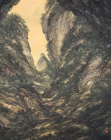 Ryozo Kato comparable auction result: ryozo kato japan b 1964 san sui kyo the scenery of the landscape stone pigments and ink on paper mounted on board 131 5 x 163 cm 51 3 4 x 64 1 8 in