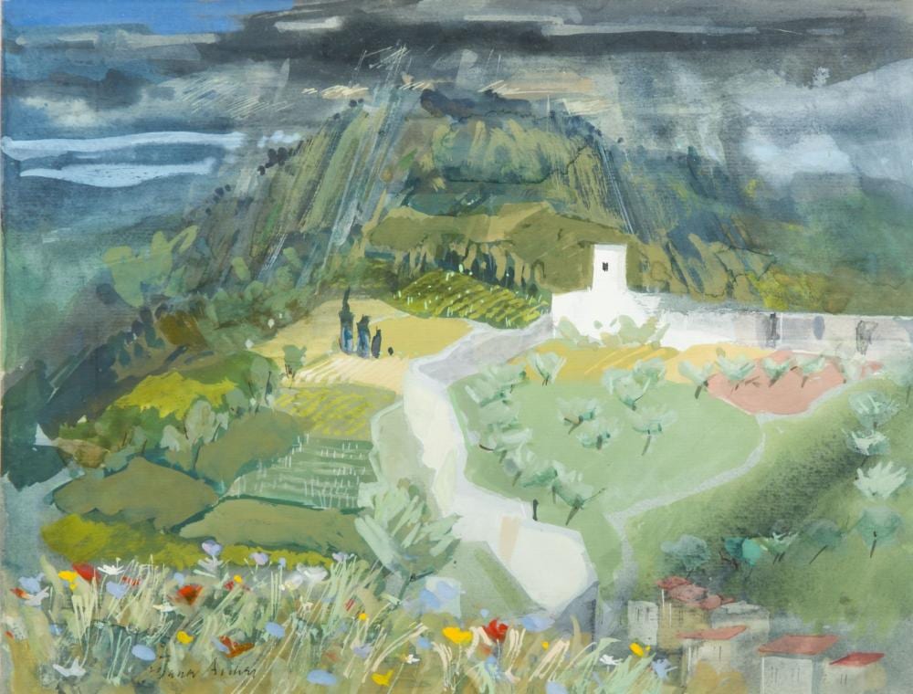 Frank Joseph Archer comparable auction result: frank joseph archer 1912 1995 british ar storm over wild flowers of ass