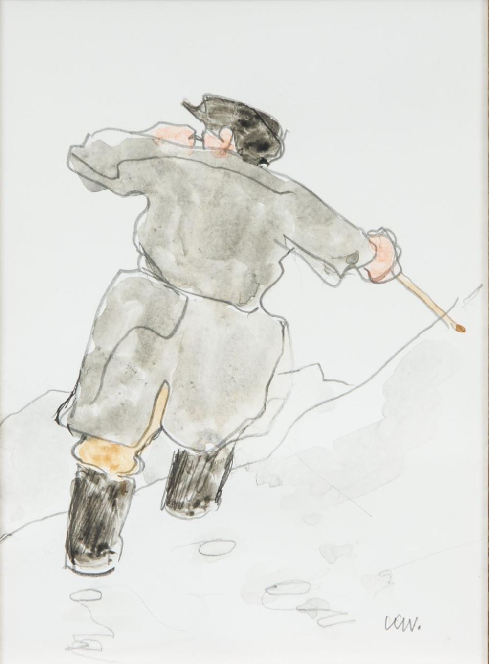 Kyffin Williams comparable auction result: kyffin williams 1918 2006 british ar the farmer watercolour signed wit