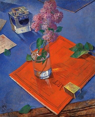 Kuzma Petrov-Vodkin (1878-1939) Still life with lilac oil on canvas 31 3/8 x 25 ¾ in. (80 x 65.4 cm.) comparable sale