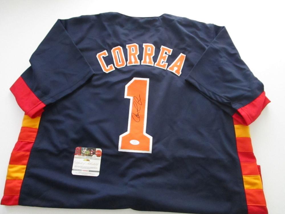 Carlos Correa comparable auction result: carlos correa houston astros shortstop world series champion autographed jersey w coa