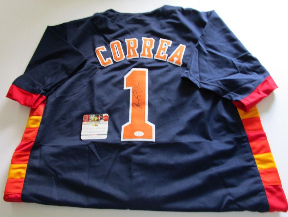 Carlos Correa comparable auction result: carlos correa houston astros rookie of the year autographed jersey w coa