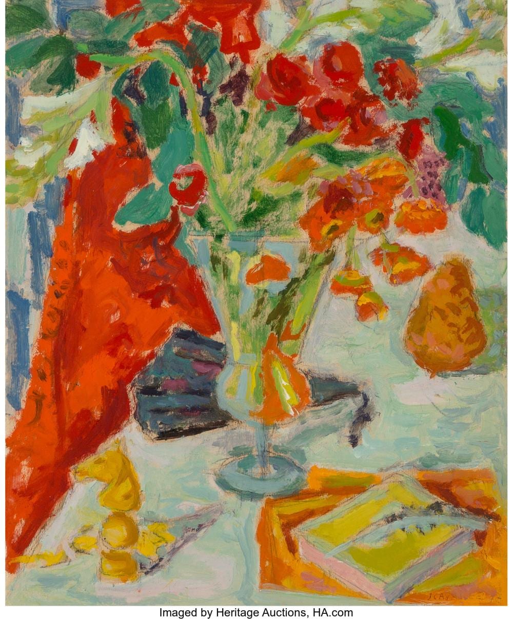 jules cavaill s french 1901 1977 vase ventail et livre sur table 1947 oil o · Heritage Auctions · 2019-06-07 Jean Jules-Louis Cavailles comparable auction result: jules cavaill s french 1901 1977 vase ventail et livre sur table 1947 oil o