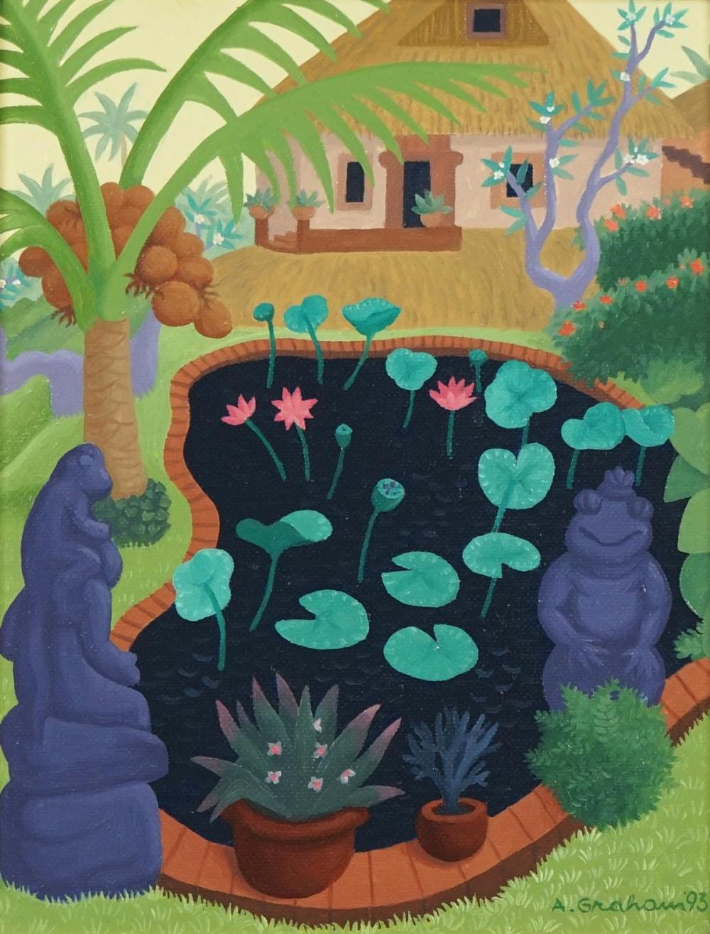Anne (1925) Graham comparable auction result: anne graham 1925 untitled 1992 garden pond 24 5 x 19cm