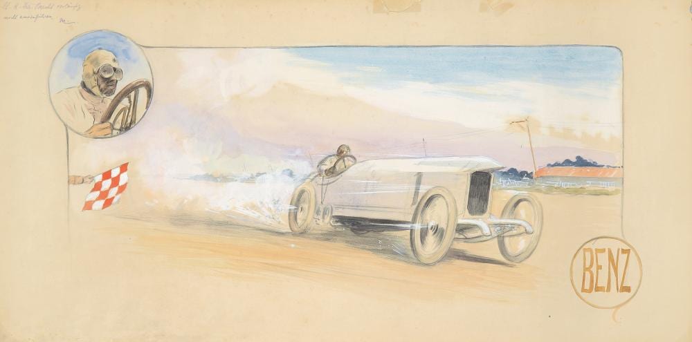 Henri Edmond Rudaux comparable auction result: benz maquette 1911