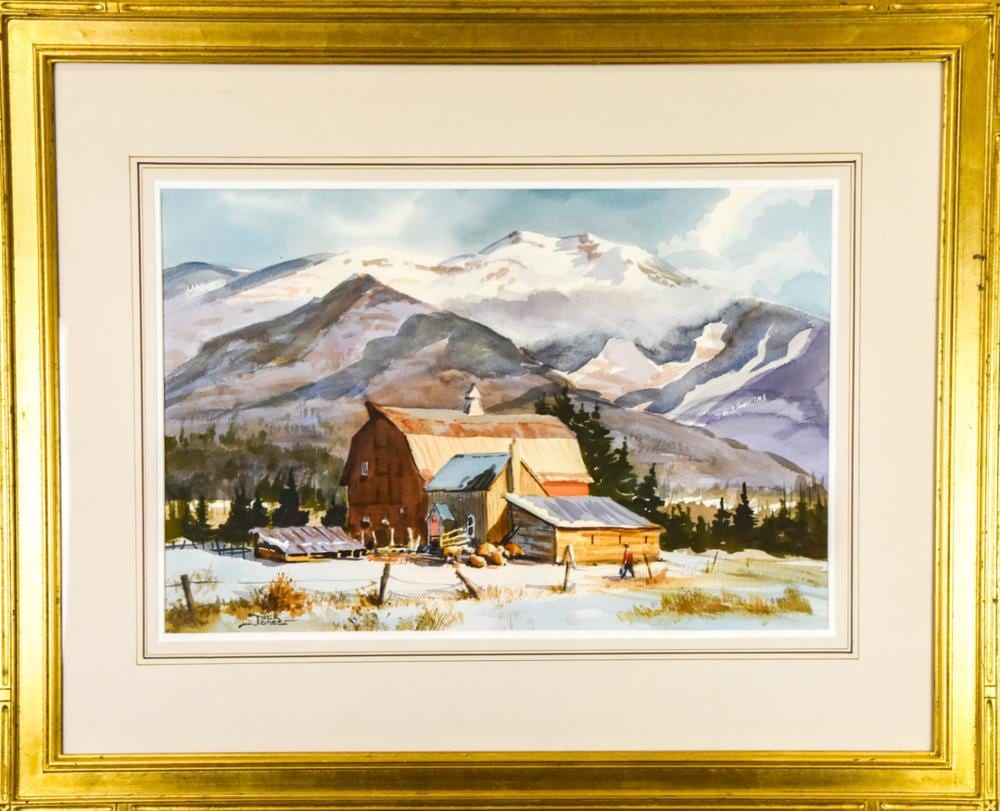 Jack Jones comparable auction result: jack jones watercolor painting w newcomb macklin