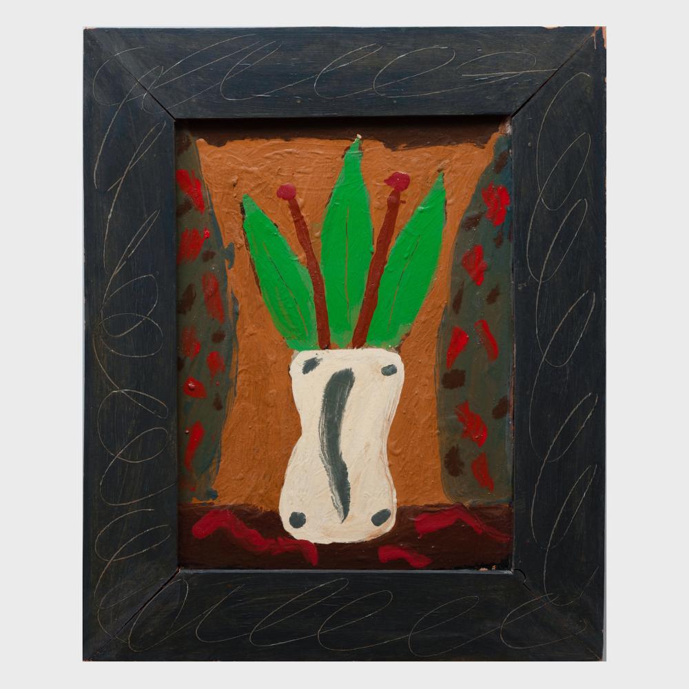 Bryan Illsley comparable auction result: bryan illsley b 1937 vase of flowers