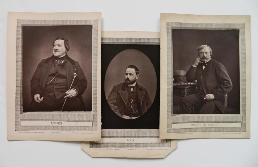 Etienne Carjat comparable auction result: 3 etienne carjat woodbury type prints