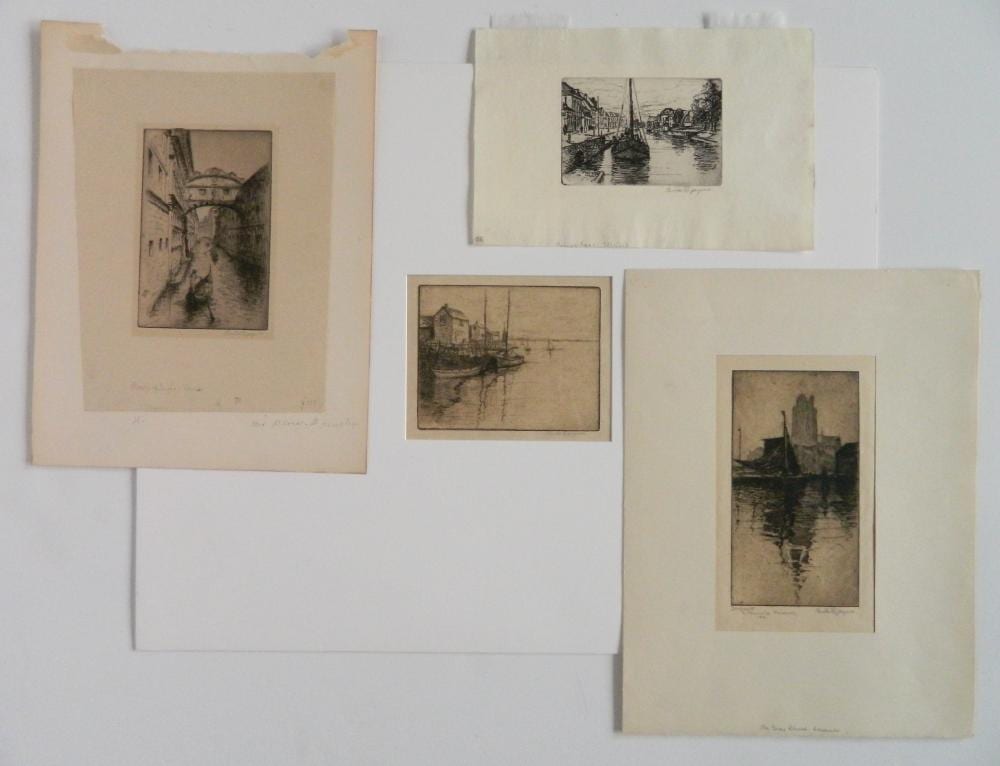 Bertha Jacques comparable auction result: 4 bertha jacques etchings
