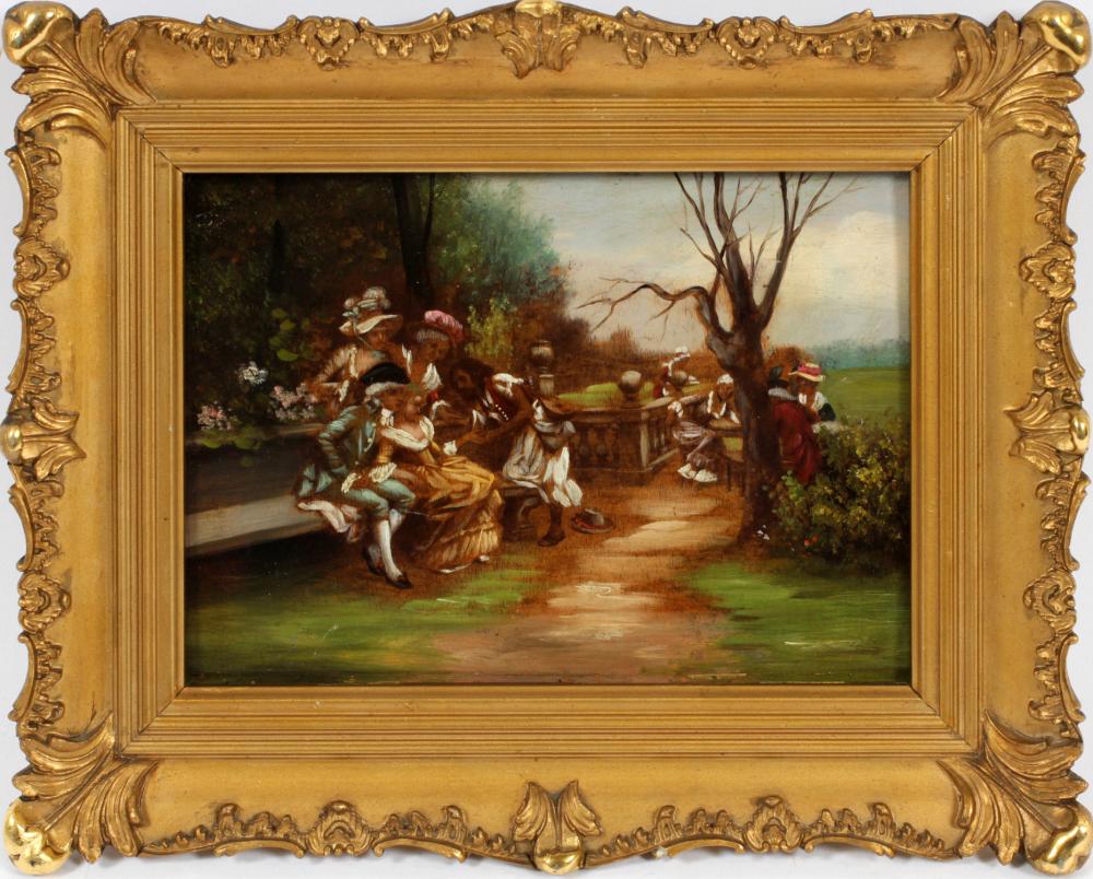 Antonio Lonza comparable auction result: antonio lonza oil on mahogany panel