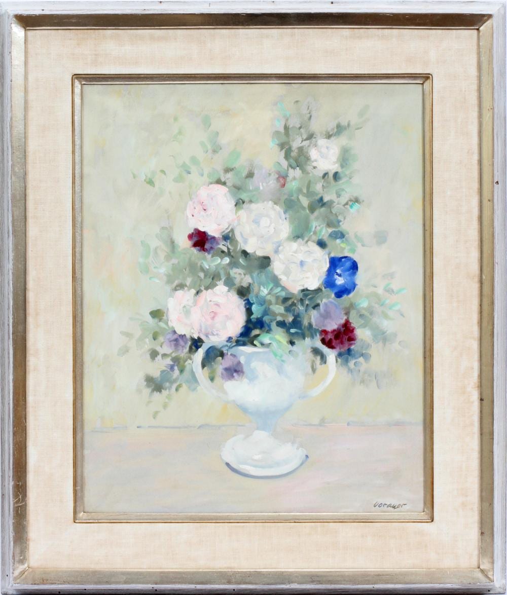 Anton Vorauer comparable auction result: anton vorauer oil on canvas floral still life