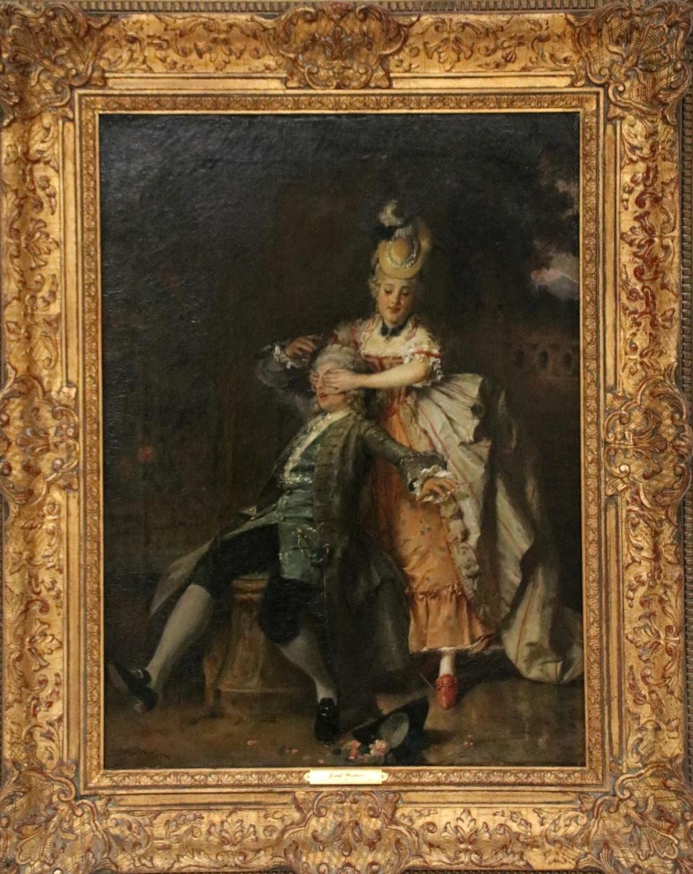 Joseph Watter comparable auction result: joseph watter oil on canvas guess who