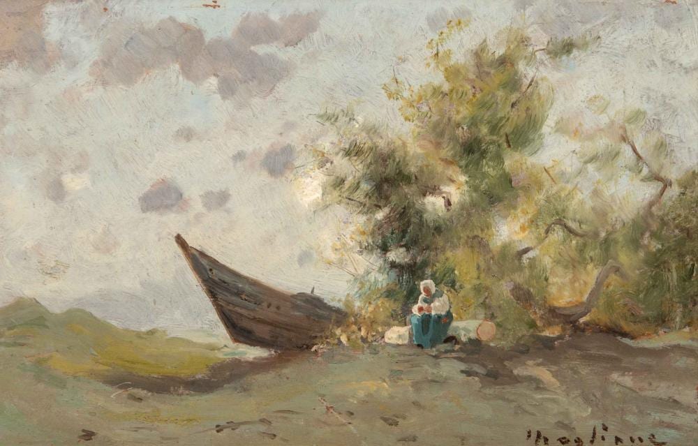 André Maglione comparable auction result: andr maglione 1838 1923 la paysanne et la barque chou e