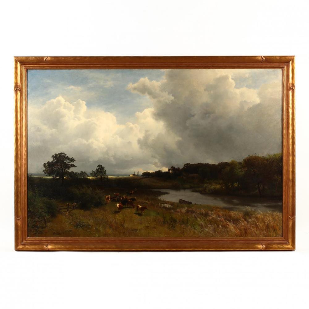 Heinrich Deiters comparable auction result: heinrich deiters german 1840 1916 pastoral landscape with cattle