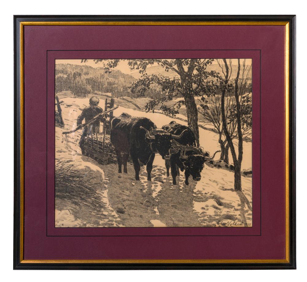 Edward Volkert comparable auction result: edward volkert 1871 1935 charcoal cincinnati