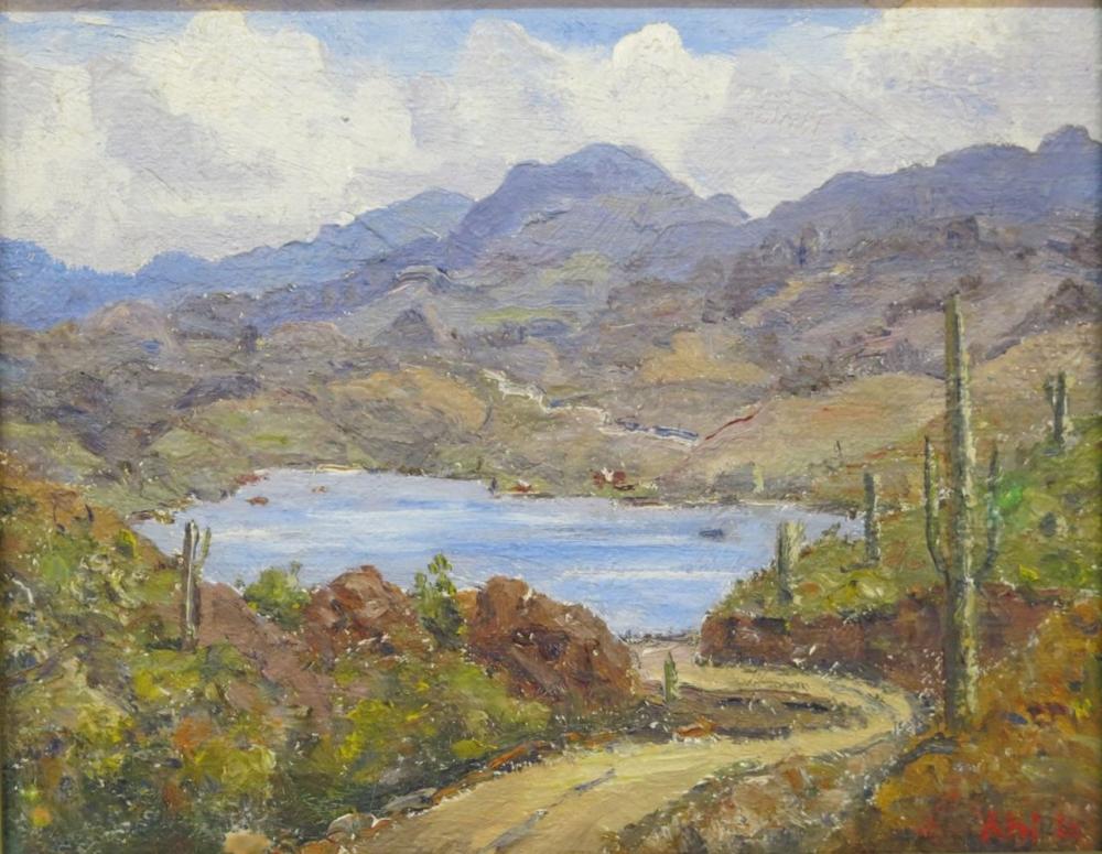 Henry Curtis Ahl comparable auction result: henry curtis ahl oil painting apache trail