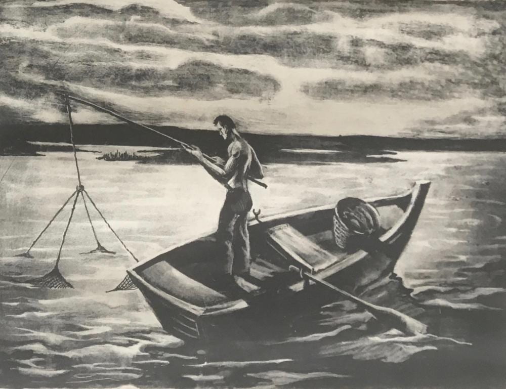 max gottlieb 1903 1977 the fisherman lithograph · Bakker Auctions · 2019-06-15 Maxim Gottlieb comparable auction result: max gottlieb 1903 1977 the fisherman lithograph