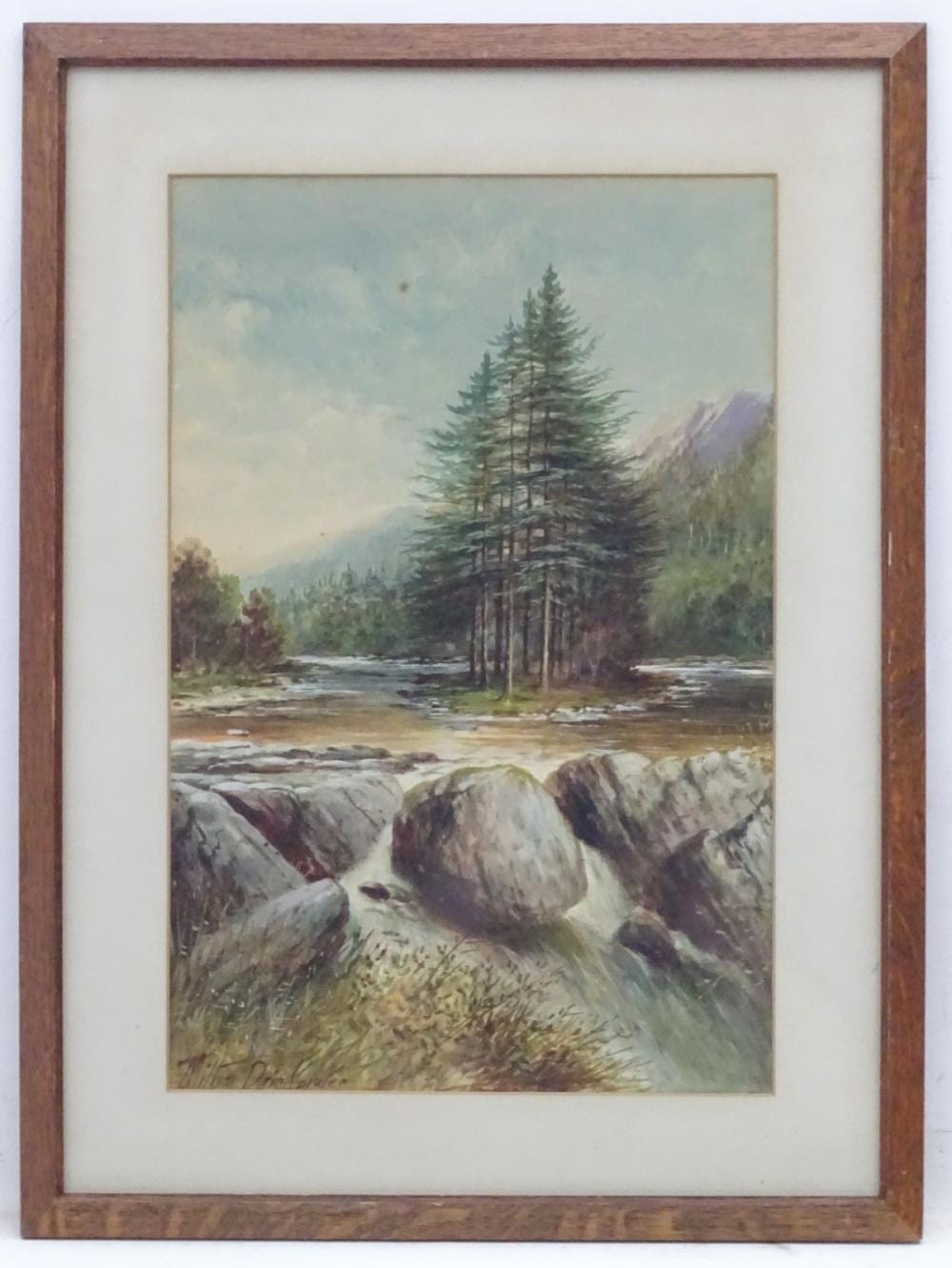 Albert Milton Drinkwater comparable auction result: albert milton drinkwater 1862 1923 watercolour and gouache a highland river and rapids signed l