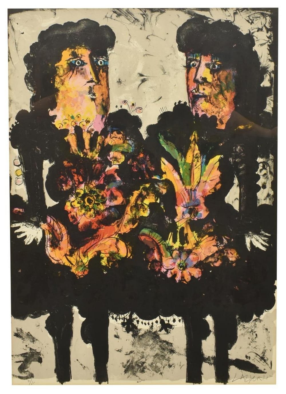 NORMAN LALIBERTE (B.1925) TWINS CIRCUS LITHOGRAPH sold by Austin Auction Gallery, lot 291 — auction record photograph