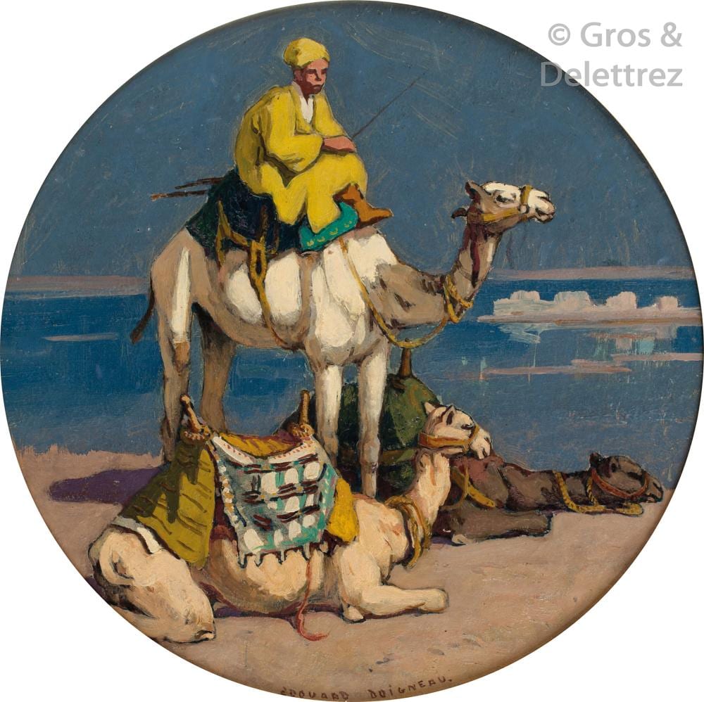Edouard Doigneau comparable auction result: edouard doigneau 1865 1954 la halte de la caravane au bord de la mer