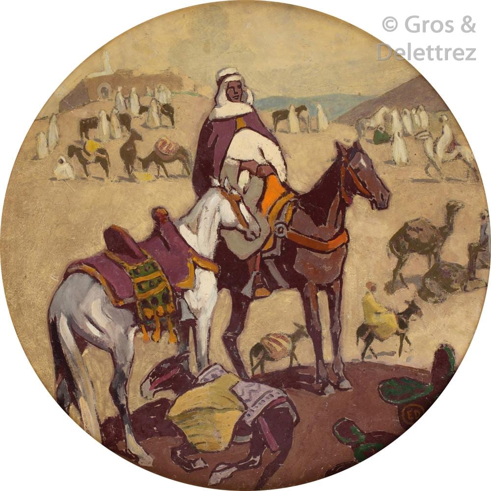 Edouard Doigneau comparable auction result: edouard doigneau 1865 1954 la halte au pied d une ville fortifi e