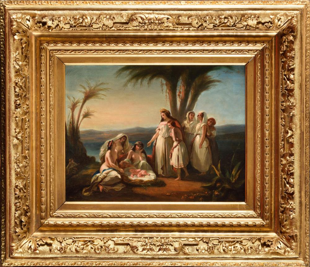 Alexandre-Marie Colin comparable auction result: alexandre marie colin 1798 1875 mo se sauv des eaux huile sur toile sig