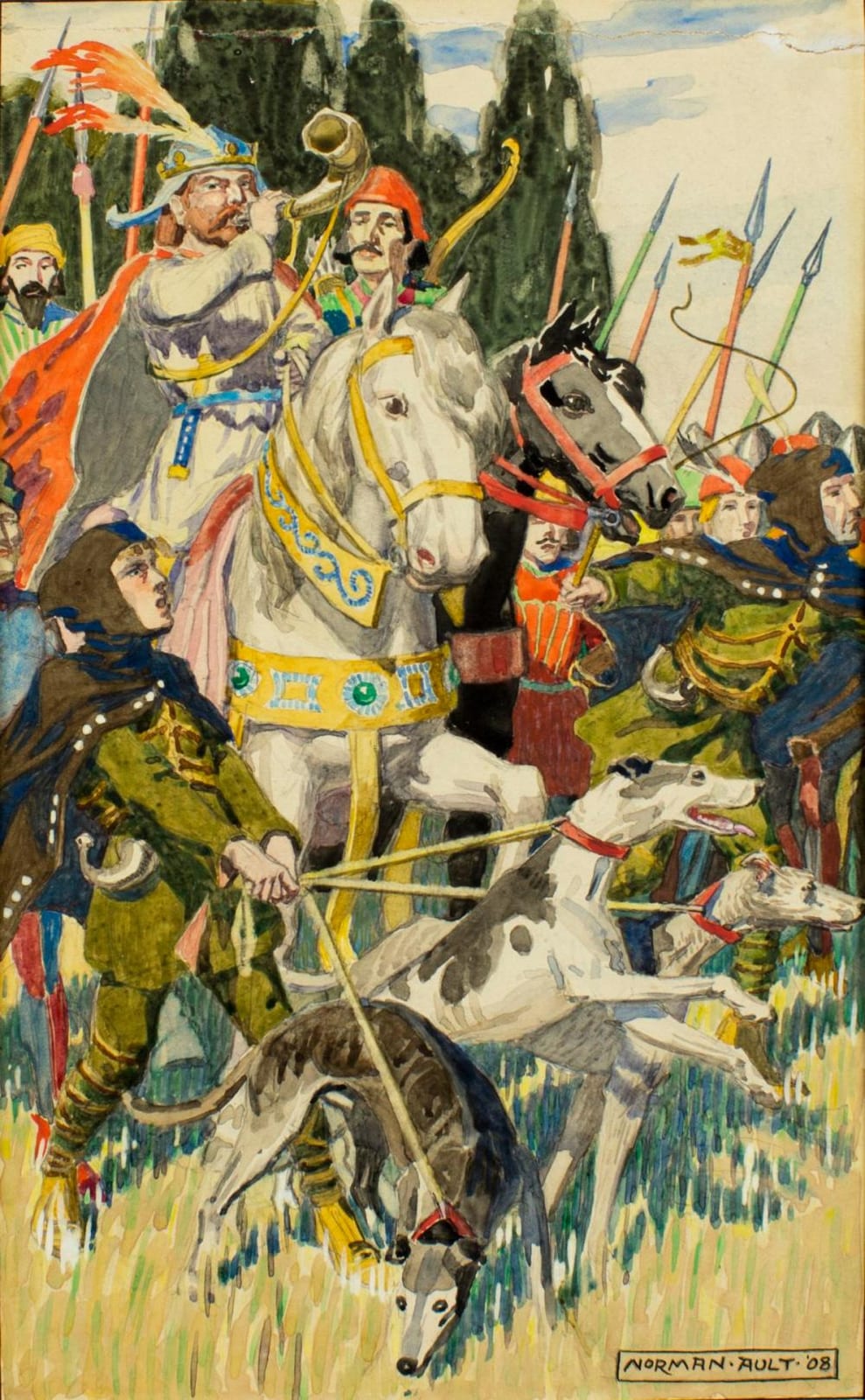 Norman Ault comparable auction result: norman ault us 1880 1950 watercolor painting antique