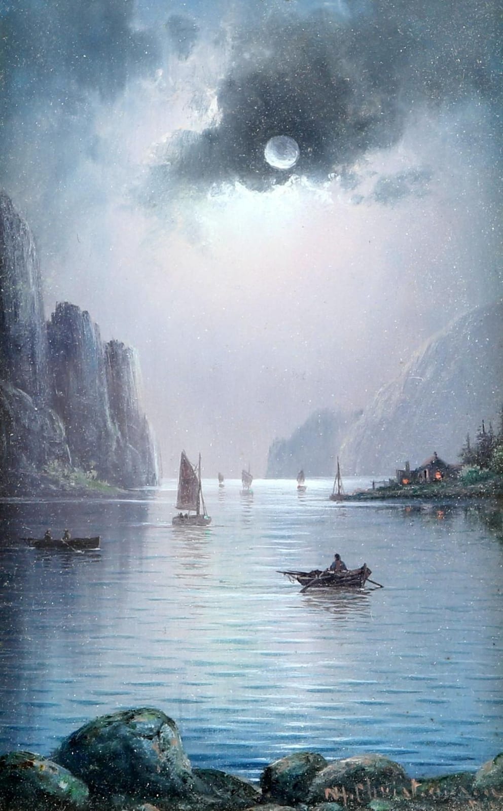 Niels H. Christiansen comparable auction result: niels hans christiansen danish 1850 1922 boats