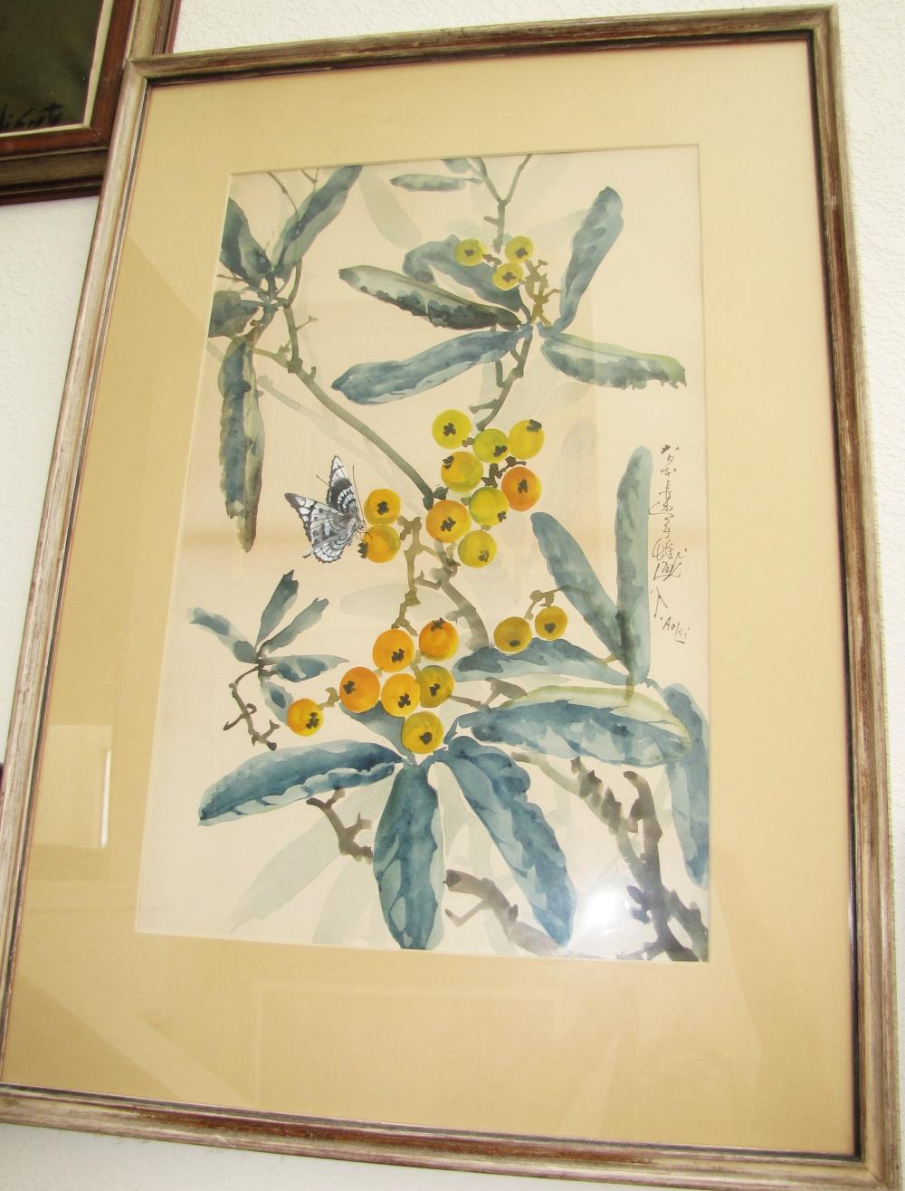 Toshio Aoki comparable auction result: toshio aoki 1854 1912 framed watercolor