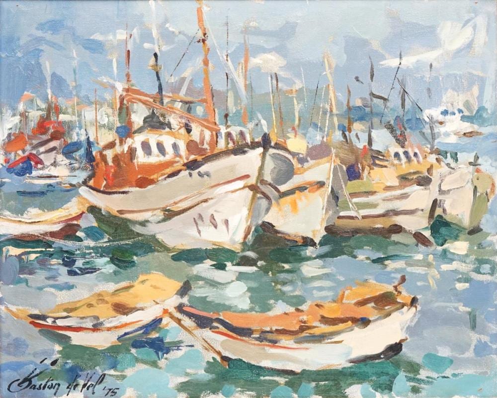Gaston de Vel comparable auction result: gaston de vel 1924 2010 a mooring 1975 39 5 x 49 5cm